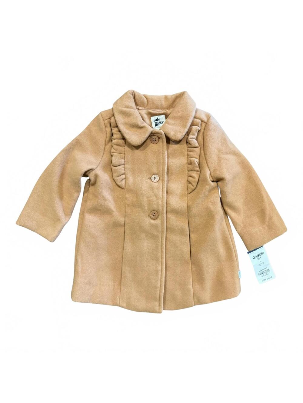 Baby B'gosh Girls' Camel Brown Wool Blend Coat 12M